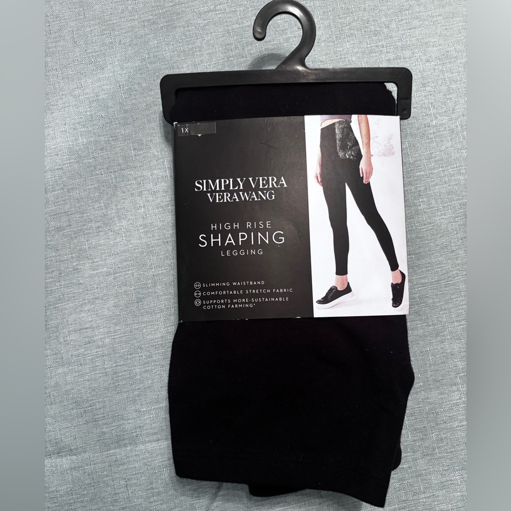 Simply Vera Vera Wang High Rise Shaping Leggings Black Size 1X